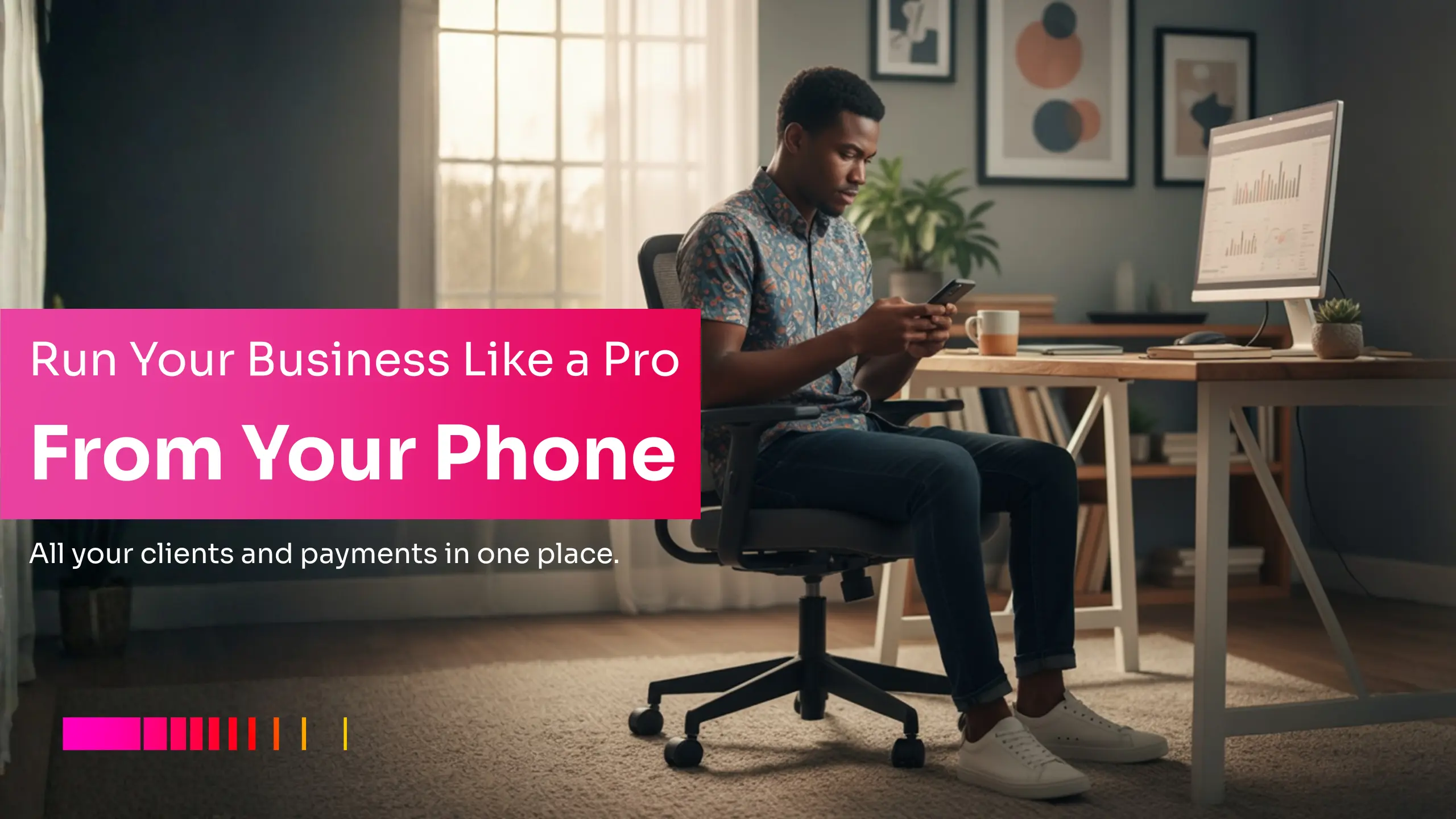 Run your business from your phone using smart tools to manage clients and payments in Africa.
