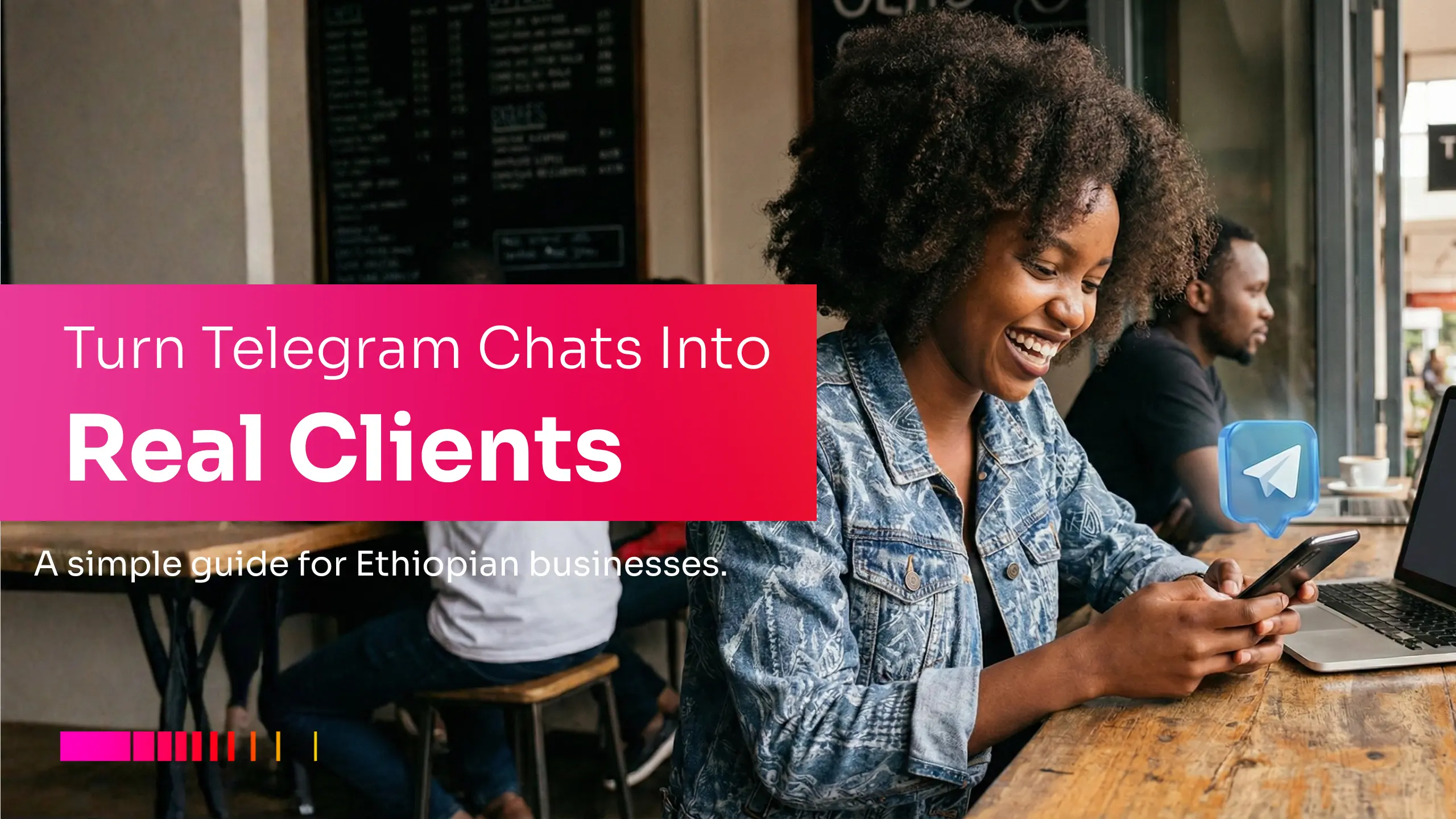 Telegram Marketing for Small Businesses in Ethiopia, woman using Telegram to improve client engagement.