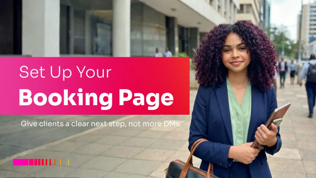 Set up a Gebeya Jitume booking page to support Telegram Marketing for Small Businesses in Ethiopia.