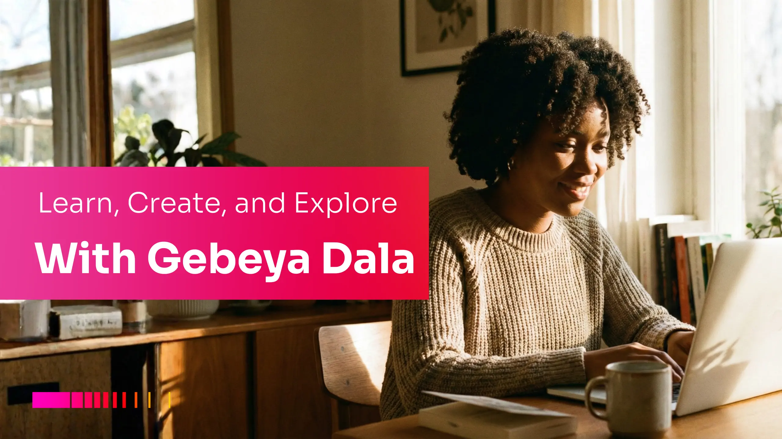 Woman learning digital skills in Africa using Gebeya Dala and AI tools for Africa.
